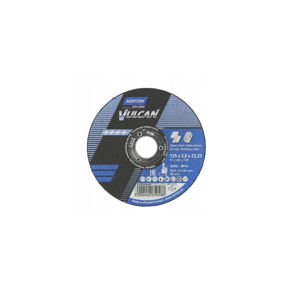 Tarcza do cięcia T41 125x3,0x22,2 A30S Vulcan inox}