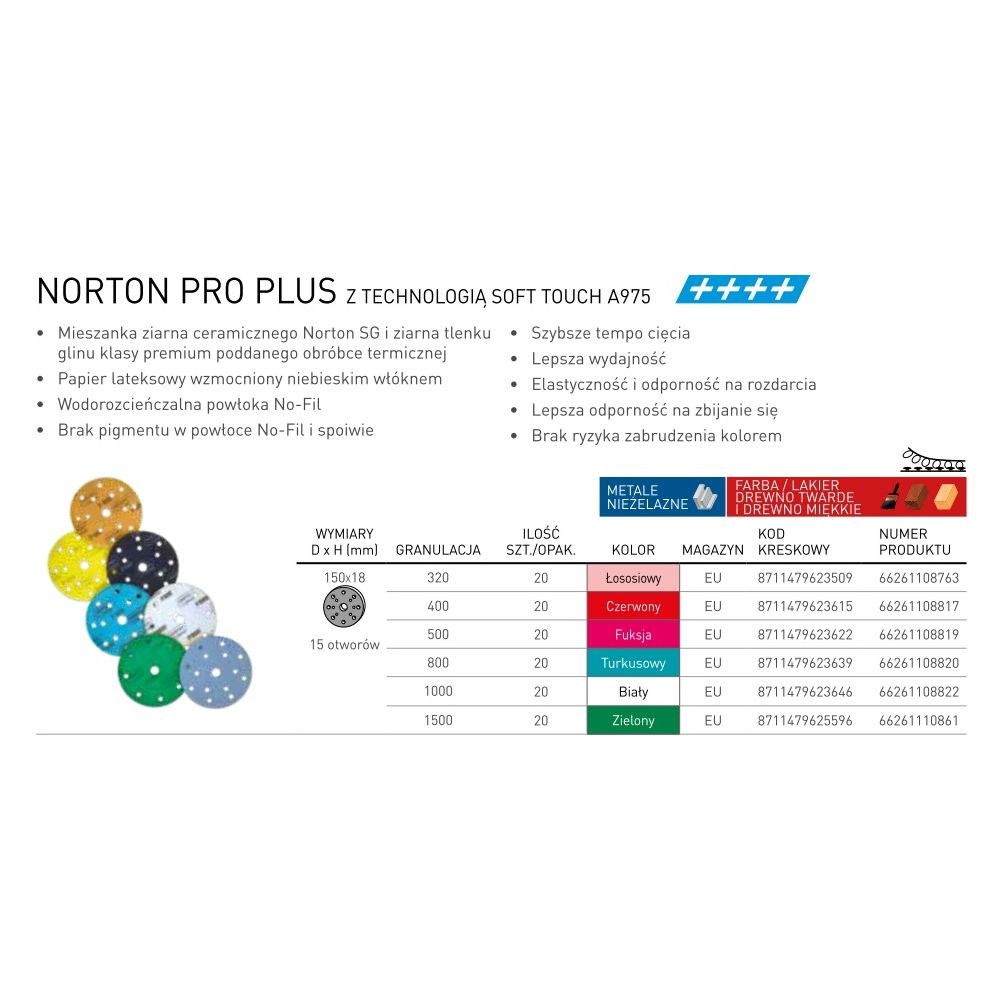 Krążek rzep 150mm gr. 500 A975 gąbka GLS51 fuksja}