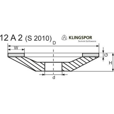 Ściernica diam.12A2 125x10x2x20 D126 C75 STANDARD