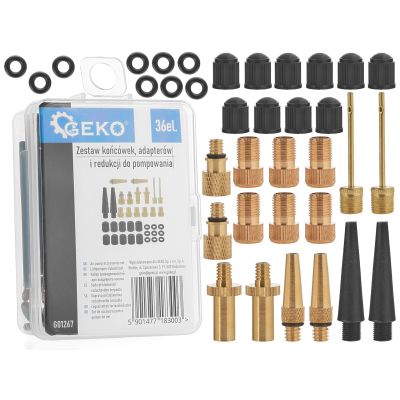Zestaw końcówek, adapterów, redukcji do pompowania