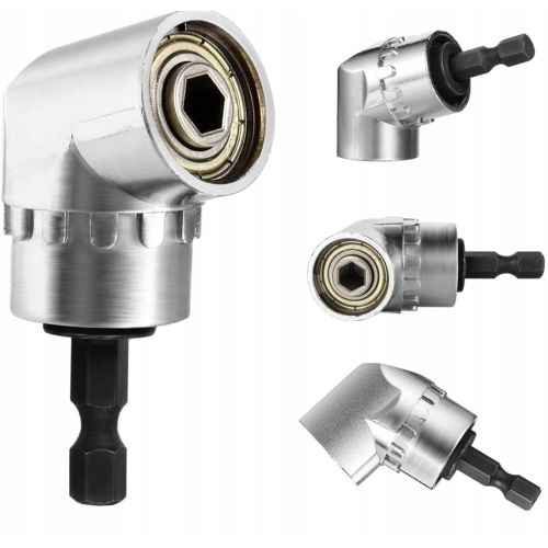 Adapter kątowy do wkrętarki 1/4" na bity, L=37mm