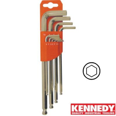 Klucze imbusowe długie z kulką 1,5-10mm CrV