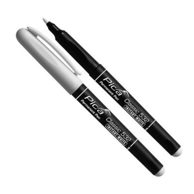 Pica marker permanentny biały precyzyjny 