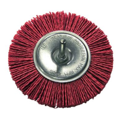 Szczotka tarczowa z trzp.100mm nylonowa szara *