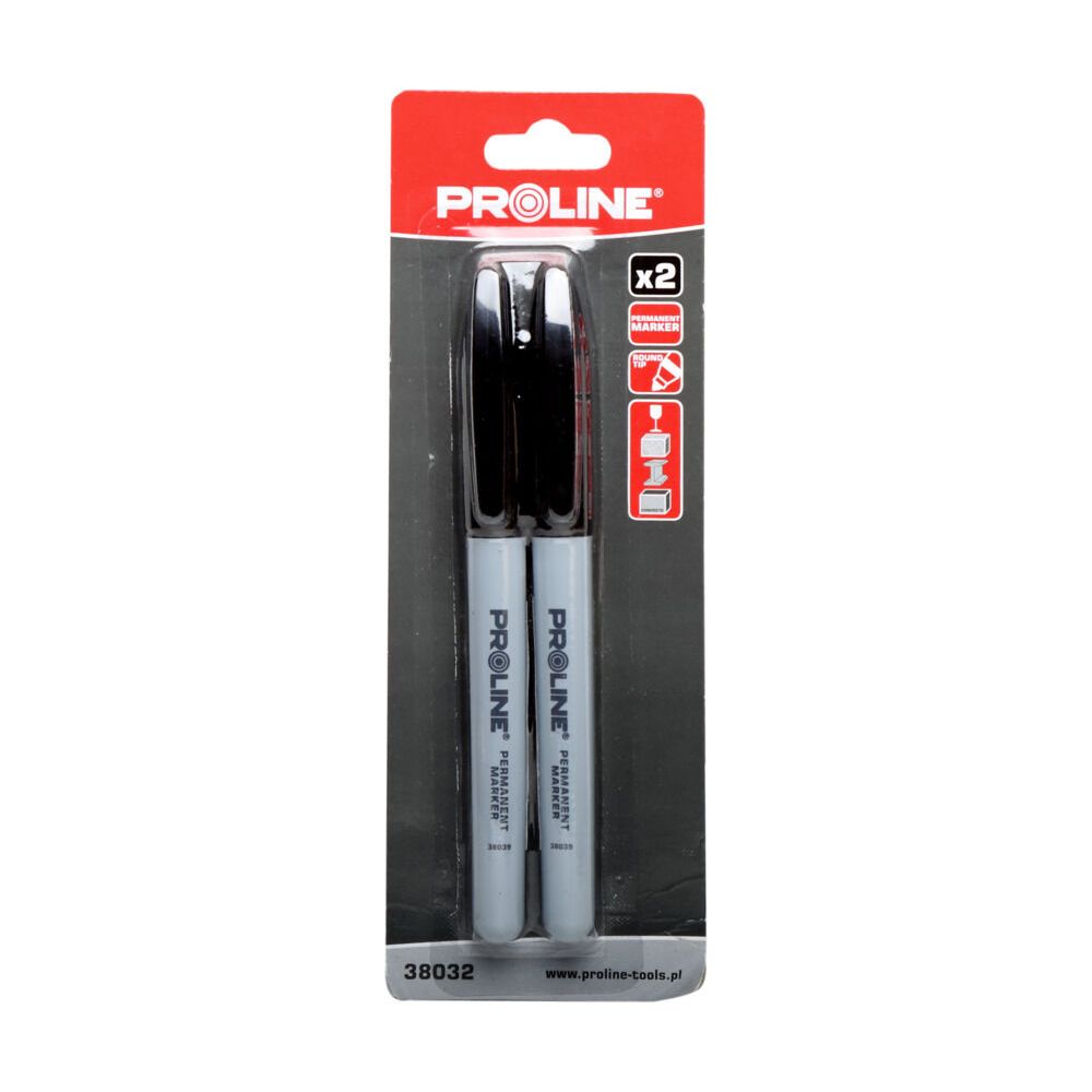 Marker permanentny czarny, końcówka orągła (2 szt)}