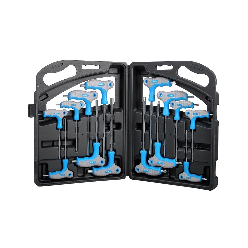 Zestaw kluczy imbusowych + torx z rękoje. typu "T"}