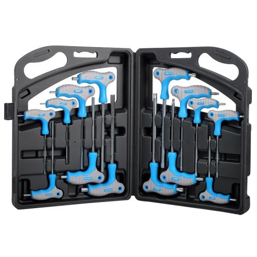 Zestaw kluczy imbusowych + torx z rękoje. typu "T"