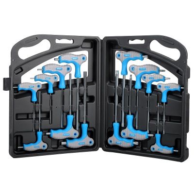 Zestaw kluczy imbusowych + torx z rękoje. typu "T"