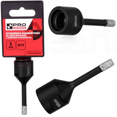 Otwornica diamentowa  6mm M14 GRES PRO z woskiem