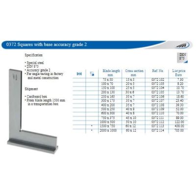 Kątownik MKSc 300x175 kl.2 ze stopką DIN875/2