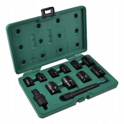 Nasadki udarowe krótkie 1/2" 10-24mm 12 szt.
