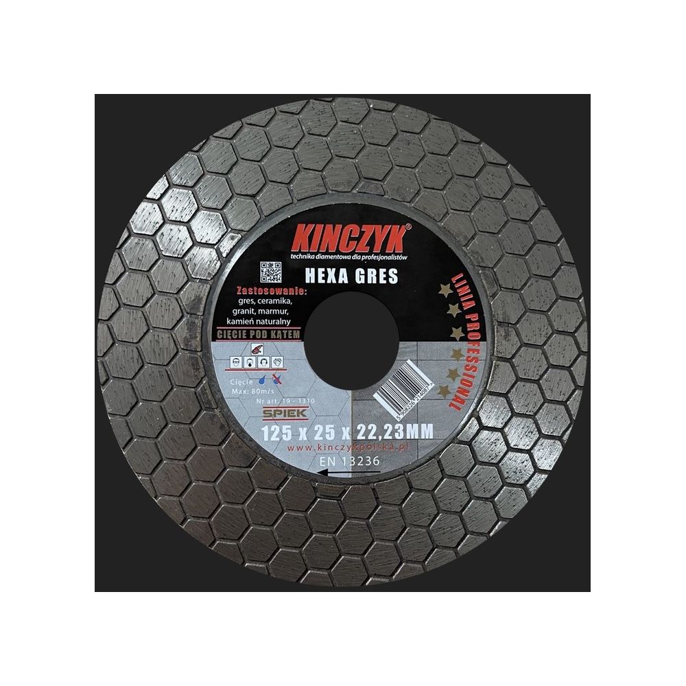 Tarcza diamentowa pełna 125x22 HEXA Gres}
