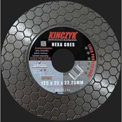 Tarcza diamentowa pełna 125x22 HEXA Gres