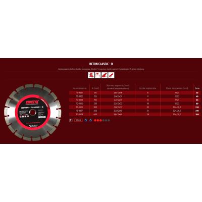 Tarcza diamentowa segm. 125x22 Beton Classic B