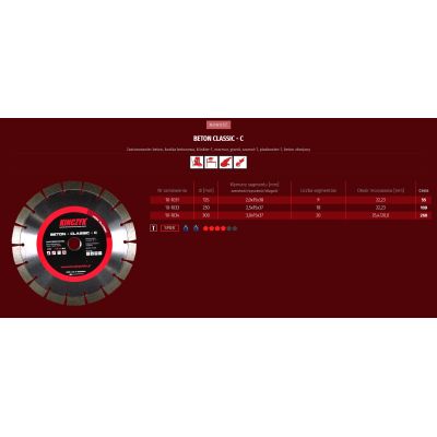 Tarcza diamentowa segm. 125x22 Beton Classic C