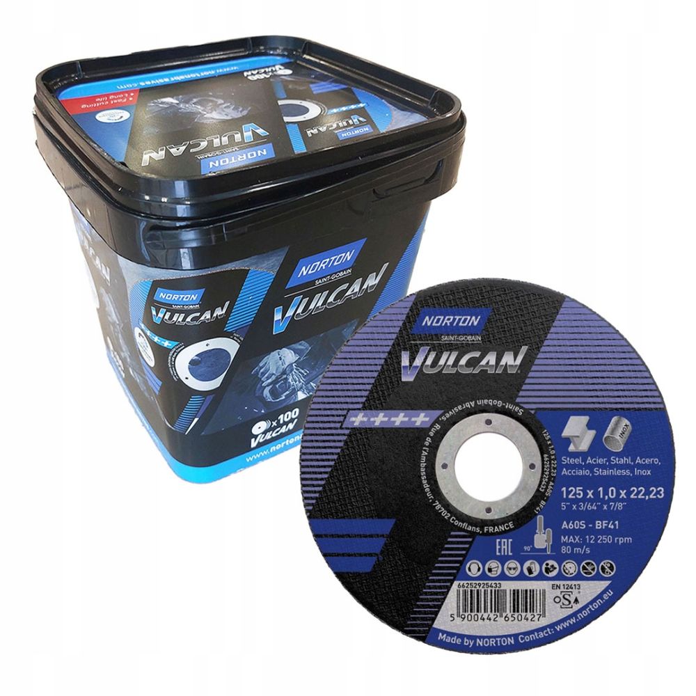 Tarcza do cięcia T41 125x1,0x22 A60S Vulcan 100szt}