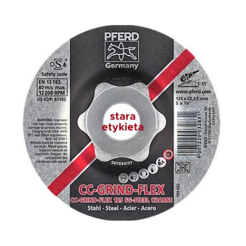 PFERD Tarcza 125 CC GRIND-FLEX STEEL coarse