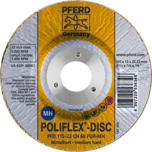 Ściernice Poliflex PFD 115-22 CN 60 PUR-MH